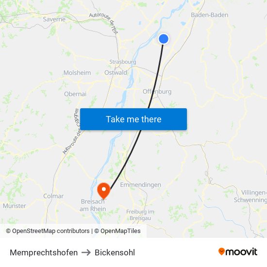 Memprechtshofen to Bickensohl map