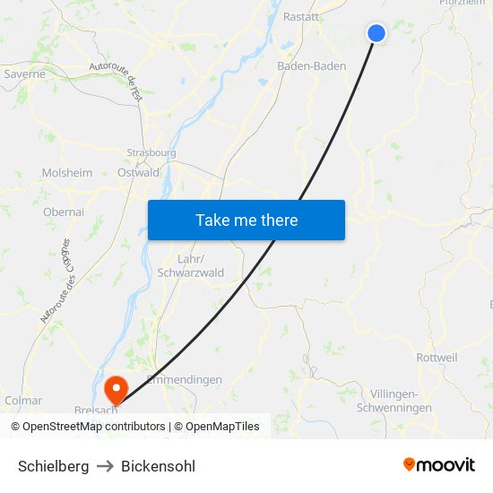 Schielberg to Bickensohl map