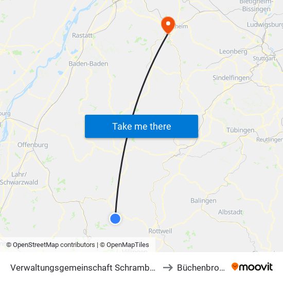 Verwaltungsgemeinschaft Schramberg to Büchenbronn map