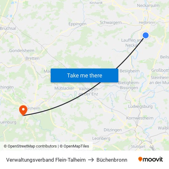 Verwaltungsverband Flein-Talheim to Büchenbronn map