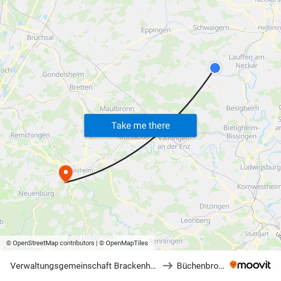 Verwaltungsgemeinschaft Brackenheim to Büchenbronn map