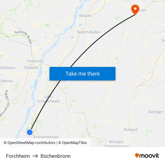 Forchheim to Büchenbronn map