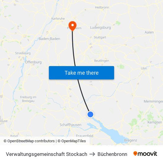 Verwaltungsgemeinschaft Stockach to Büchenbronn map