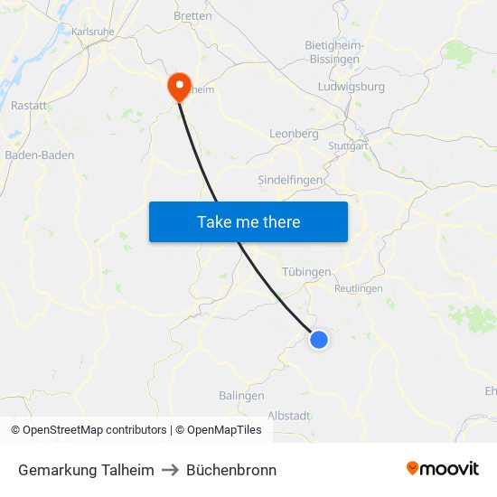 Gemarkung Talheim to Büchenbronn map