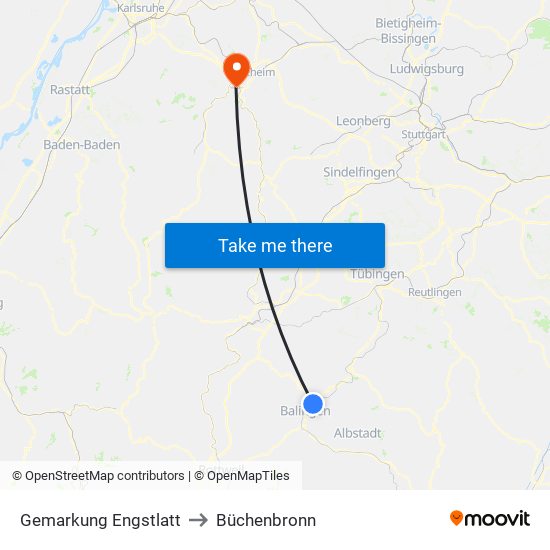 Gemarkung Engstlatt to Büchenbronn map