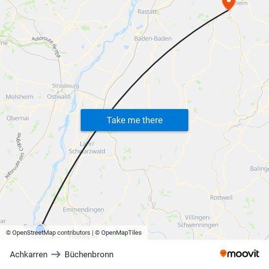 Achkarren to Büchenbronn map