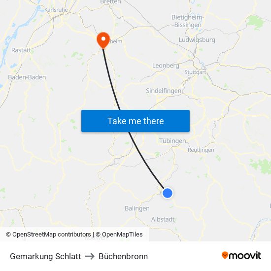 Gemarkung Schlatt to Büchenbronn map