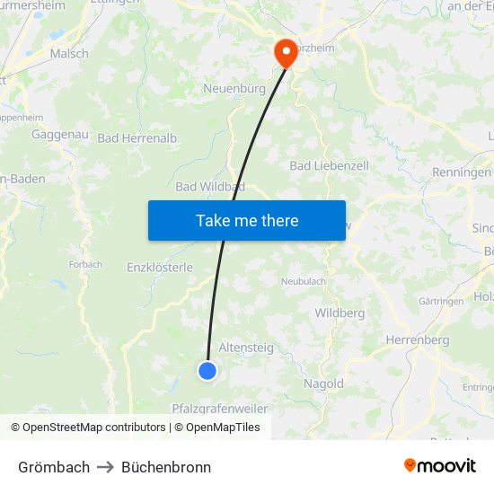 Grömbach to Büchenbronn map