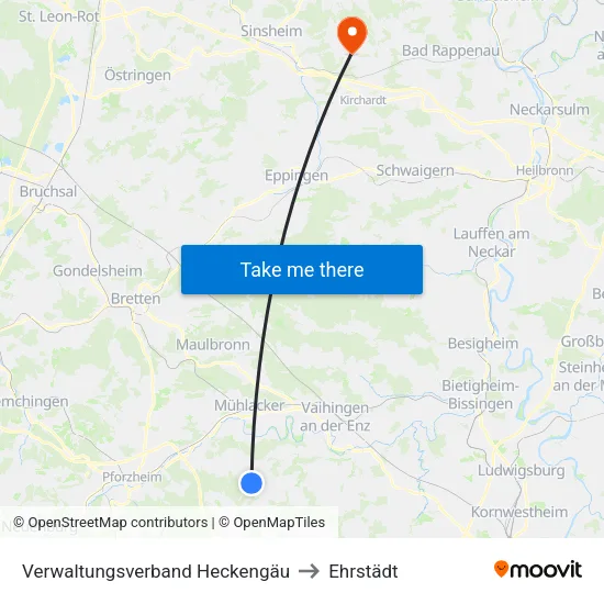 Verwaltungsverband Heckengäu to Ehrstädt map