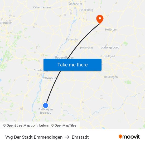 Vvg Der Stadt Emmendingen to Ehrstädt map