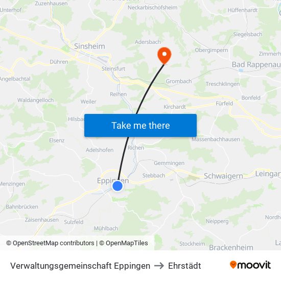 Verwaltungsgemeinschaft Eppingen to Ehrstädt map
