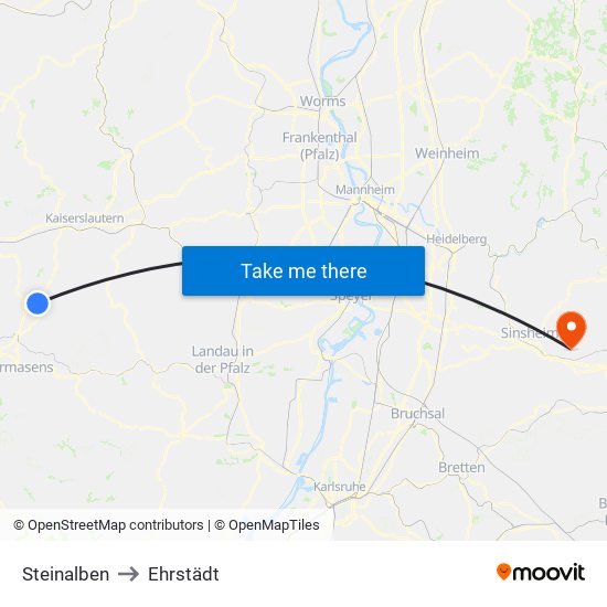 Steinalben to Ehrstädt map