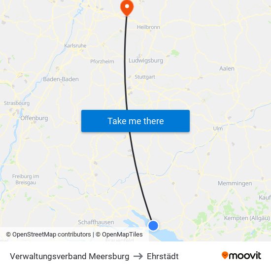 Verwaltungsverband Meersburg to Ehrstädt map
