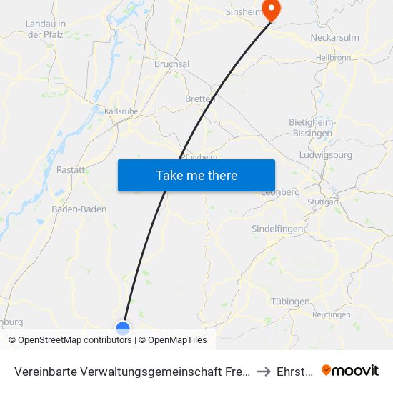 Vereinbarte Verwaltungsgemeinschaft Freudenstadt to Ehrstädt map