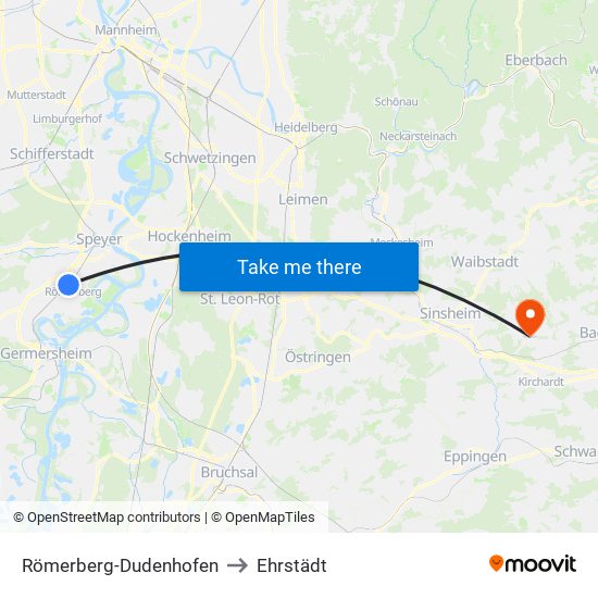 Römerberg-Dudenhofen to Ehrstädt map