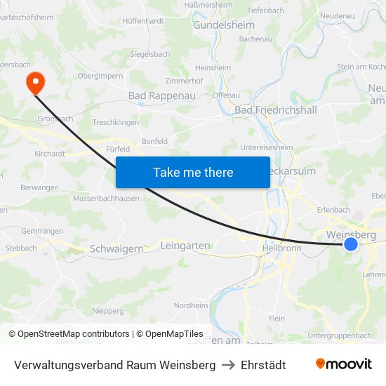 Verwaltungsverband Raum Weinsberg to Ehrstädt map