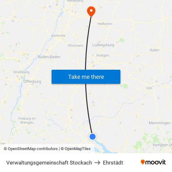 Verwaltungsgemeinschaft Stockach to Ehrstädt map