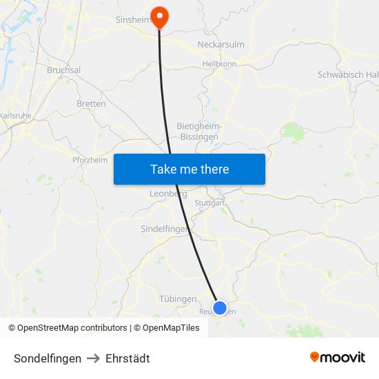 Sondelfingen to Ehrstädt map