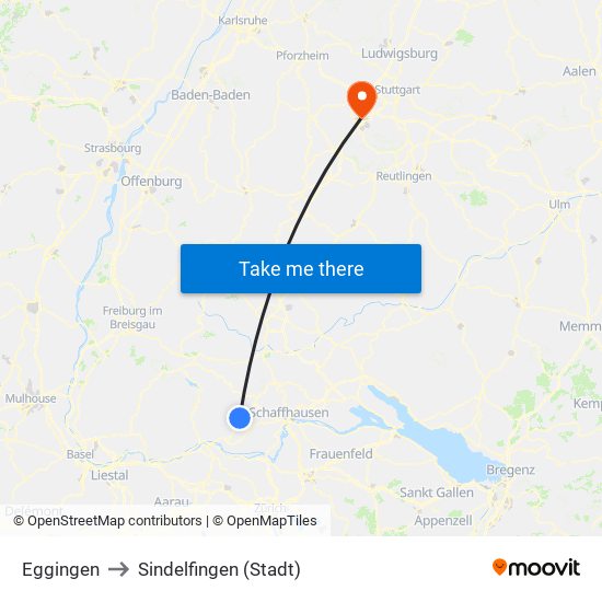 Eggingen to Sindelfingen (Stadt) map