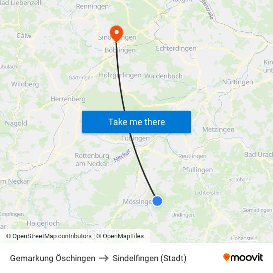 Gemarkung Öschingen to Sindelfingen (Stadt) map