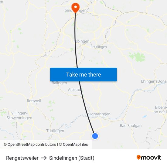 Rengetsweiler to Sindelfingen (Stadt) map