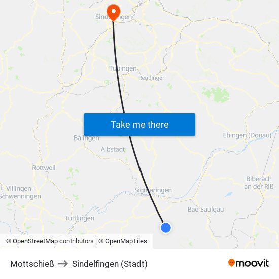 Mottschieß to Sindelfingen (Stadt) map