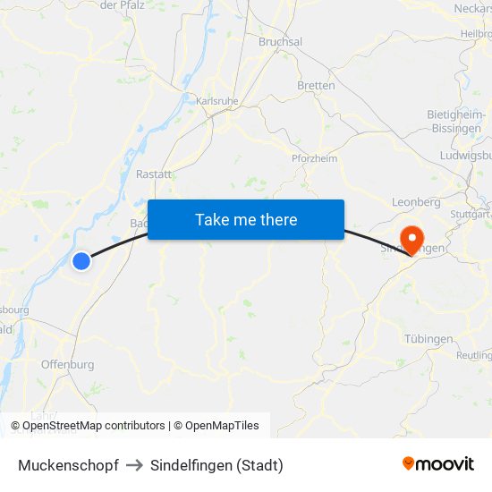 Muckenschopf to Sindelfingen (Stadt) map