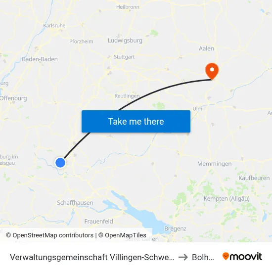 Verwaltungsgemeinschaft Villingen-Schwenningen to Bolheim map