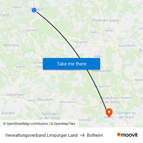 Verwaltungsverband Limpurger Land to Bolheim map