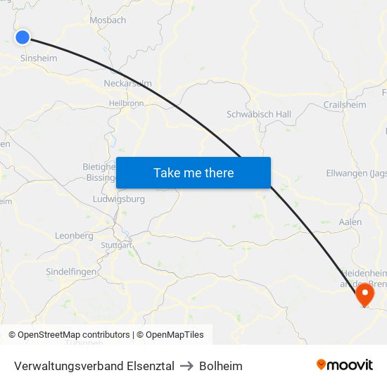 Verwaltungsverband Elsenztal to Bolheim map