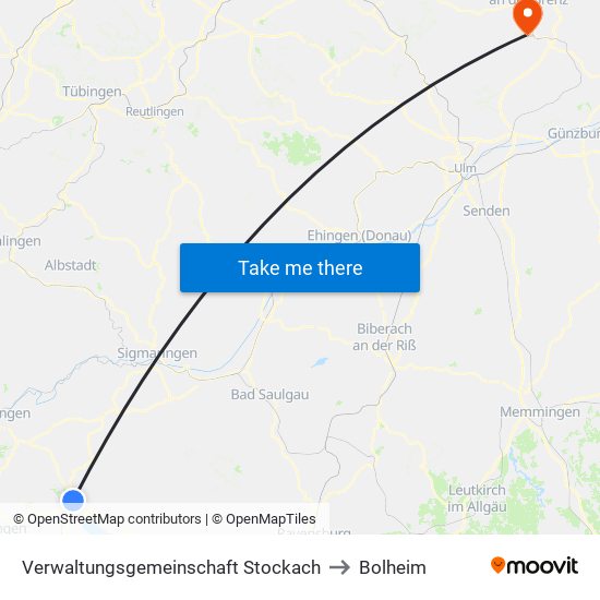 Verwaltungsgemeinschaft Stockach to Bolheim map