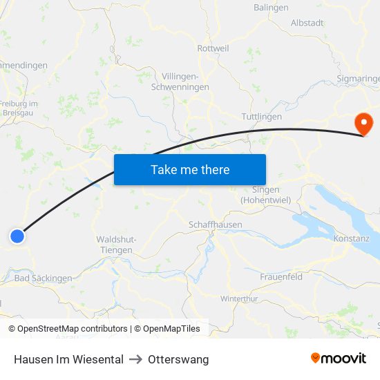 Hausen Im Wiesental to Otterswang map