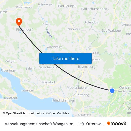 Verwaltungsgemeinschaft Wangen Im Allgäu to Otterswang map