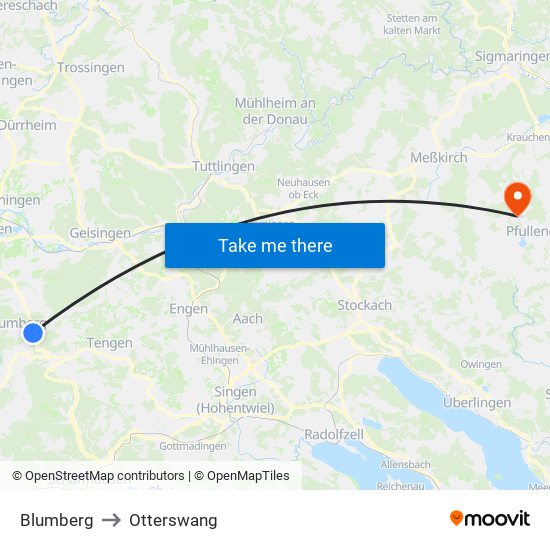 Blumberg to Otterswang map