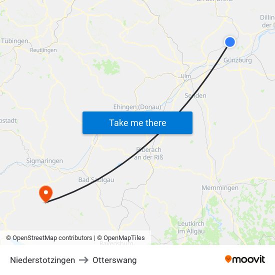 Niederstotzingen to Otterswang map