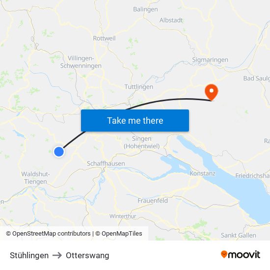 Stühlingen to Otterswang map