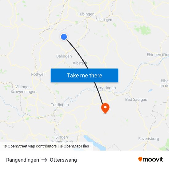 Rangendingen to Otterswang map