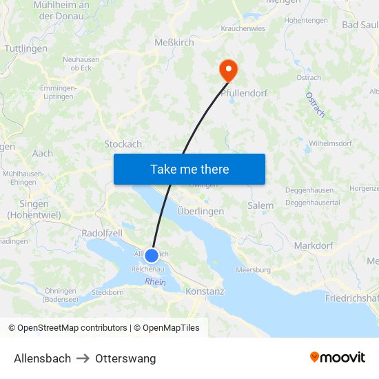 Allensbach to Otterswang map