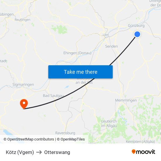 Kötz (Vgem) to Otterswang map