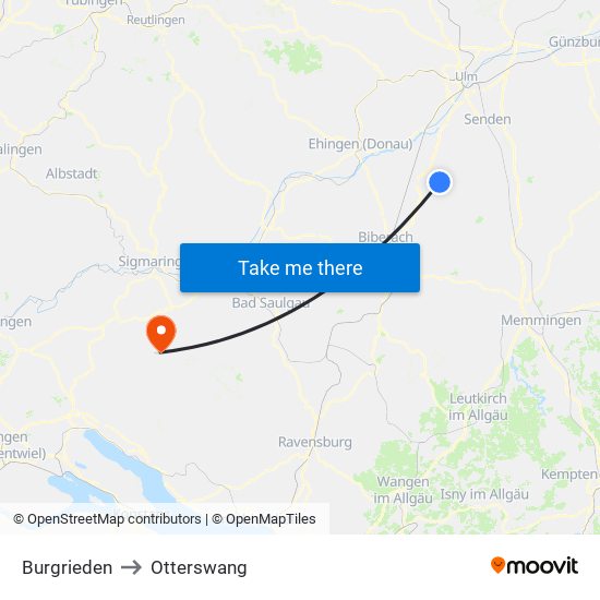 Burgrieden to Otterswang map