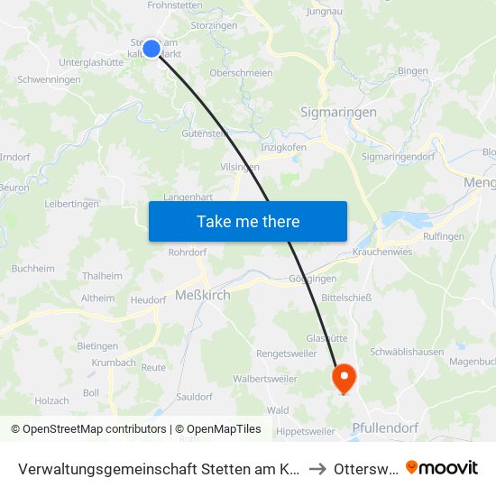 Verwaltungsgemeinschaft Stetten am Kalten Markt to Otterswang map