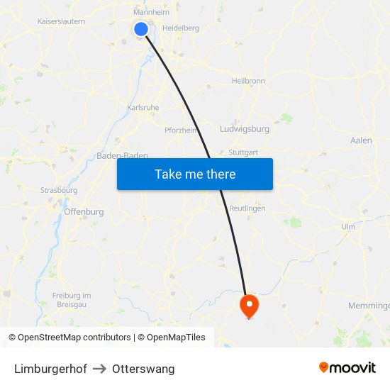 Limburgerhof to Otterswang map