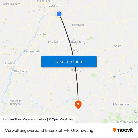 Verwaltungsverband Elsenztal to Otterswang map