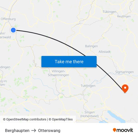 Berghaupten to Otterswang map
