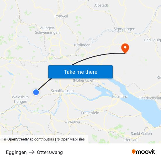 Eggingen to Otterswang map