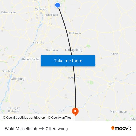 Wald-Michelbach to Otterswang map