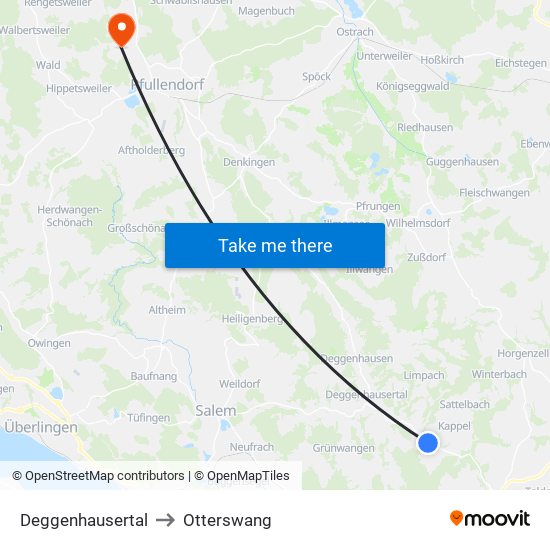 Deggenhausertal to Otterswang map