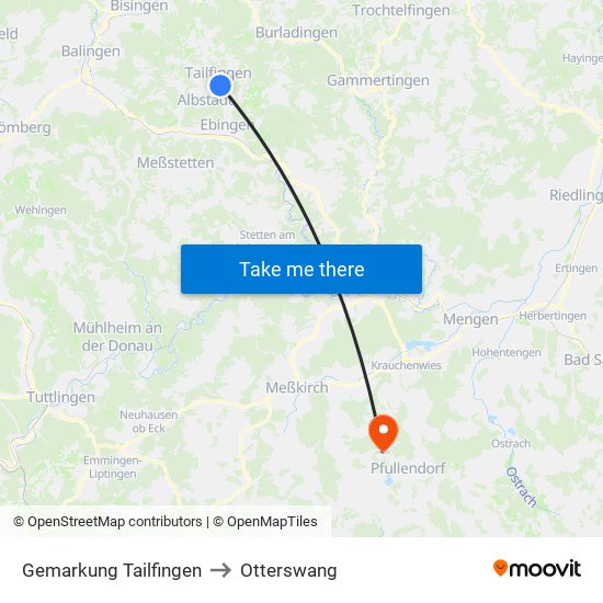 Gemarkung Tailfingen to Otterswang map