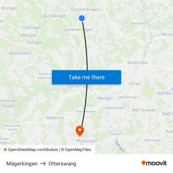 Mägerkingen to Otterswang map