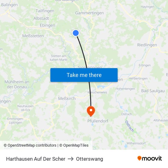 Harthausen Auf Der Scher to Otterswang map